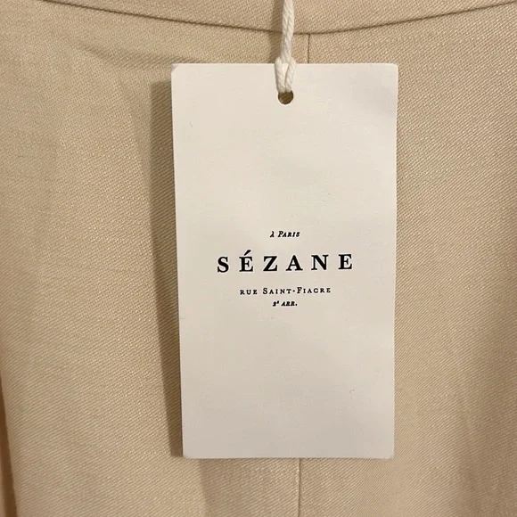 Sezane Loulou Trousers In Creme NWT Size 46, US 14